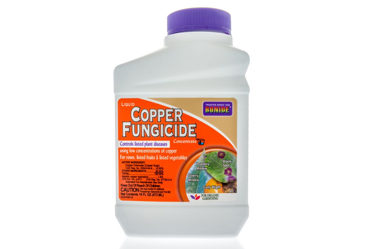 Winneconne, WI - 26 June 2020: A package of Bonide copper fungicide on an isolated background — Stock Editorial Photography
